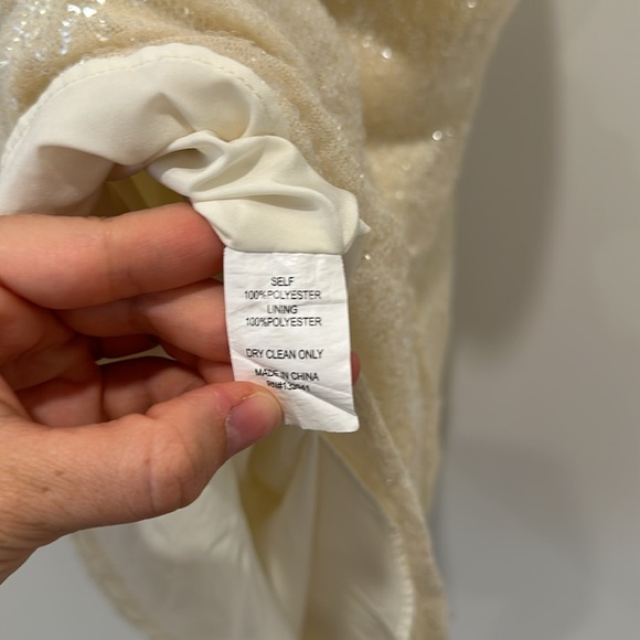 Amanda Uprichard Samba Dress Size Small Bridal White Sequins Halter Cowl Mini - Picture 12 of 12